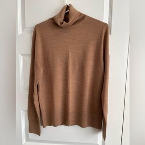 J. Crew Factory Tan Cowl Neck Sweater with Relaxed Fit